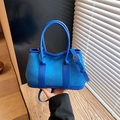 Sac fourre-tout bleu Klein en daim et simili cuir avec bandoulière réglable - L Bleu