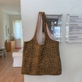 Bolso tote con estampado de leopardo, forro rosa suave y gran capacidad de carga - Rosa