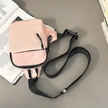 Minimalistische rosa Sport-Brusttasche mit schwarzem Gurt und großem Fassungsvermögen - Rosa Klein