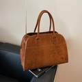 Vintage brown suede tote bag featuring a spacious interior and soft matte finish - Large / Brown