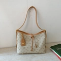Borsa tote beige Lazy Breeze con motivi cartoon e spalline lunghe sottili - Cachi