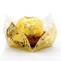 Involucri per cioccolato tagliati al laser con rose per decorazioni di matrimoni e feste - Oro Riflettente
