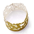 Golden glitter napkin rings with bird and clover cutout design for party table decor - Glitter Gold