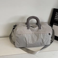 Sac de voyage gris clair grande capacité avec motif à carreaux blancs et bandoulière - Gris