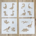 Juego de 4 plantillas de dinosaurios de PET para pintura DIY y proyectos de arte - Juego de 4 Estilos de Dinosaurio (PET Dinosaurio 4-Estilos)