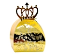 Scatola di caramelle dorata tagliata al laser con rose e corona per regali di nozze - Oro Riflettente