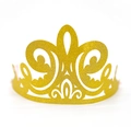 Corona dorada con purpurina y diseño de encaje hueco para fiestas y cumpleaños - Gorro Corona-2 (Ornamento de Voluta)