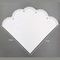 White laser-cut lace paper confetti cone with 14cm dimensions and floral hollow pattern - White