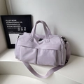 Large capacity lavender travel bag with double handles and adjustable shoulder strap - Purple