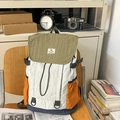Zaino tempo libero in nylon multicolore per studenti e viaggiatori dal design moderno - Verde Grande