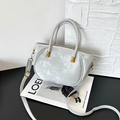 Silver velvet crescent bucket bag with gold hardware and shoulder strap for women - Silver No Pendant