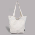 Détail du sac fourre-tout plissé blanc crème avec grande capacité et texture souple - Blanc