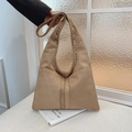 Sac fourre-tout en daim camel avec rivets argentés vintage et grande capacité - Khaki