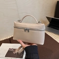 Sac à main beige effet crocodile style boîte avec poignée et bandoulière fine - Kaki