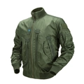 Army green tactical bomber jacket with windproof fabric and multiple zipper pockets - M / Army Green