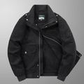 Giacca bomber nera foderata in pile con ricamo Free Spirit e polsini a costine - M / Nero