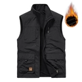 Chaleco táctico de hombre en color negro con forro polar y múltiples bolsillos útiles - M / Negro