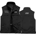 Vues avant et arrière d'un gilet de sécurité noir à poches multiples et col montant - M / Noir