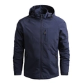 Giacca tattica blu navy da uomo ad asciugatura rapida con cappuccio e tasche a zip - M / Blu scuro