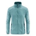 Men's ice silk sun protection jacket with breathable standing collar in lake blue - M / Fog Blue (No Logo)