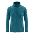 Men's ice silk sun protection jacket with stand collar in teal breathable fabric - M / Denim Blue (No Logo)