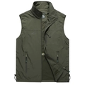 Chaleco de secado rápido para hombre en verde oliva con bolsillos y forro de malla suave - M / Verde Militar