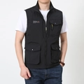 Gilet multitasche da uomo per outdoor nero con collo alto e design funzionale - M / Nero