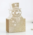 Golden glitter cutout snowman candy box for Christmas party favors and holiday gifts - Snowman / Glitter Gold Snowman