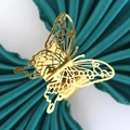 Elegant gold butterfly napkin ring with hollow carved wings for luxury wedding table decor - 22cm / Reflective Gold