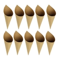 Set of 10 brown kraft paper wedding cones for petals and party confetti in a grid layout - 14.5cm / Kraft Paper (No Rope)