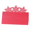 Tarjeta de mesa roja con copo de nieve troquelado en papel perlado para Navidad - Rojo Perlado