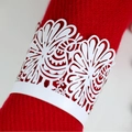 White laser-cut turkey napkin ring made of premium cardstock for holiday table decor - White