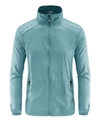 Hellblaue Eisseiden-Sonnenschutzjacke für Herren mit Stehkragen und Adventure-Print - 2XL / Dunstblau