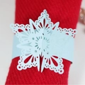 Servilletero de papel azul claro con diseño de copo de nieve para decoración festiva - Azul Pálido Perla