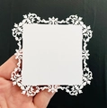 Lace hollow nail display card with intricate white laser-cut floral paper borders - Pattern 2 (White-2)