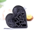 Schwarze LOVE-Geschenkbox mit Herz-Laserschnitt und Schleife für Hochzeit und Valentinstag - Schwarz
