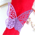 Purple laser-cut butterfly napkin ring with hollow patterns for wedding banquet decoration - Dark Purple