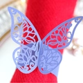 Laser-cut 3D butterfly napkin ring in lavender purple for elegant wedding table decor - Sapphire Blue