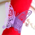 Purple laser-cut paper butterfly napkin ring with intricate hollowed patterns - 22cm / Dark Purple