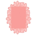 Pink laser-cut lace card with floral hollow border for wedding or journal decoration - Pink