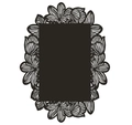 Intricate white lace laser cut hollow floral decorative card for wedding and journal - Black