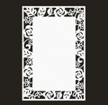 Elegant white laser-cut floral rectangular frame with rose and daisy patterns for wedding DIY - White