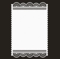 White rectangle laser-cut lace paper mat with scallop edges for party and scrapbooking - White