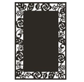 Intricate laser-cut floral lace decorative frame with roses and leaves in black pearl paper - Black