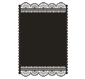 Rectangular black laser-cut lace card with intricate hollow patterns for party decor - Black