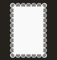 Rectangular white lace paper doily with laser-cut hollow edges for vintage scrapbooking - White