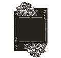 Cornice decorativa in pizzo con rose nere per biglietti e diari di scrapbooking - Nero