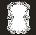 Biglietto bianco traforato con bordo in pizzo floreale per decorazione scrapbooking - Bianco