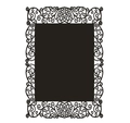 Elegante cornice in pizzo nero tagliata al laser con volute e motivi a cuore - Nero