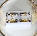 Caja de regalo de Navidad blanca con diseño de copo de nieve cortado con láser - Blanco